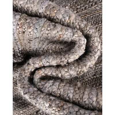 Gray Handmade Reversible Braided Jute Area Rug