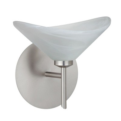 Besa Lighting Hoppi 1 - Light Wall Light in  Satin Nickel