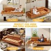 Homhougo 86" Faux Leather Futon Sofa Bed, 3-Seater Convertible Loveseat with Adjustable Backrest & 6-Position Headrest - 3 of 4