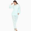 Women's Long Sleeve Button Down Cotton Gauze Set - White Mark - 2 of 4