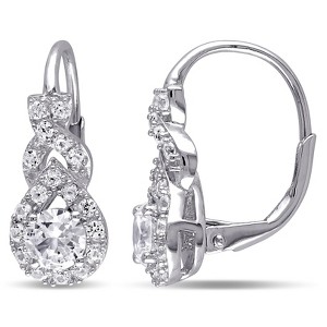EVERLY JEWELRY | Sterling Silver 2 CT TGW Created White Sapphire LeverBack Earrings - 1 of 4