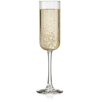 Libbey Paneled Champagne Flute Glasses, 7.5-ounce, Set of 4