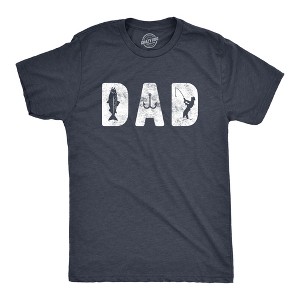 Mens Dad Fishing T Shirt Funny Fathers Day Gift For Dad Outdoor Fisherman Graphic Tee - Crazy Dog Men's T Shirt - 1 of 4