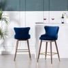 20.5" Fabric Wingback Bar Stools, Set of 2 with Tapered Legs and Footrest for Kitchen, Home Bar, and Dining - 4 of 4