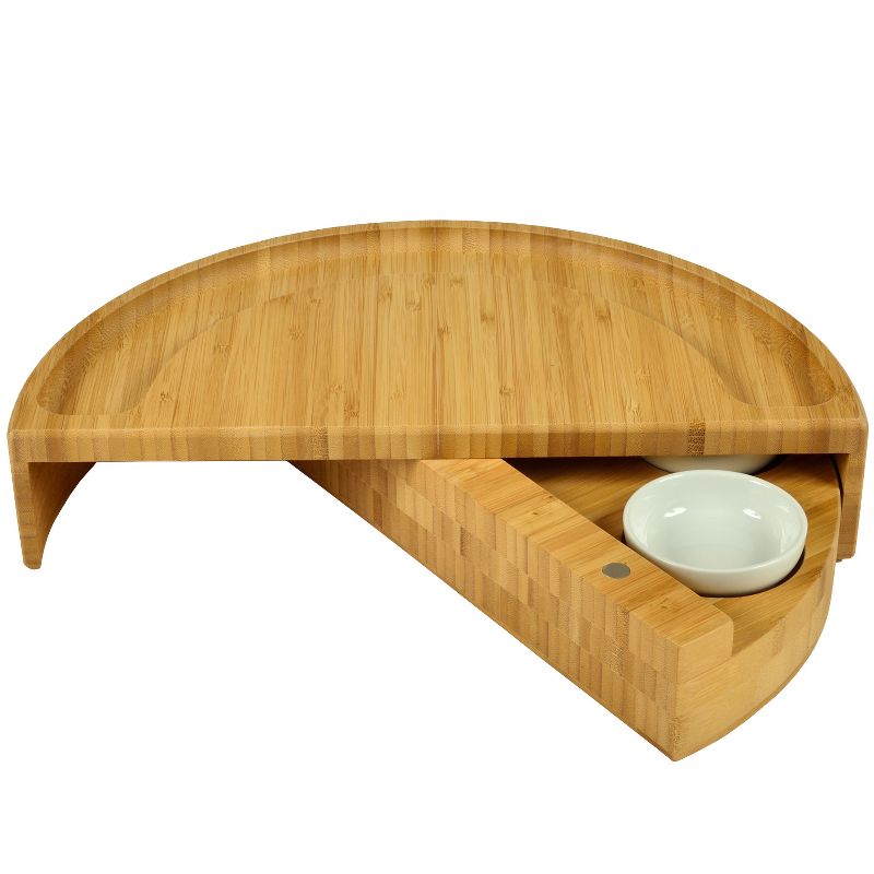 Picnic at Ascot Patented Bamboo Cheese & Charcuterie Board - Stores as a Compact Wedge- Opens to 13" Diameter, 5 of 7