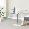 MAYEERTY Tempered Clear Bent Glass SideTable, Transparent End Table, Sofa table - 3 of 4