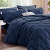 BAGOKIE 3 Pieces Floral Pinch Pleat Bed in a Bag Comforter Set for All Season - 2 of 4