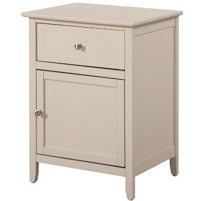 Lzzy Beige Solid & Manufactured Wood 1-Drawer Nightstand