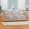 Collections Etc Tonal Floral Patchwork Scalloped Edge Furniture Cover - 2 of 3