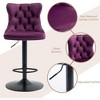 QingMoon Swivel Bar Stools Set of 2, Adjustable Barstools, Velvet Tufted Counter Height Chairs with Nailhead Trim for Kitchen Island, Home Pub - 3 of 4