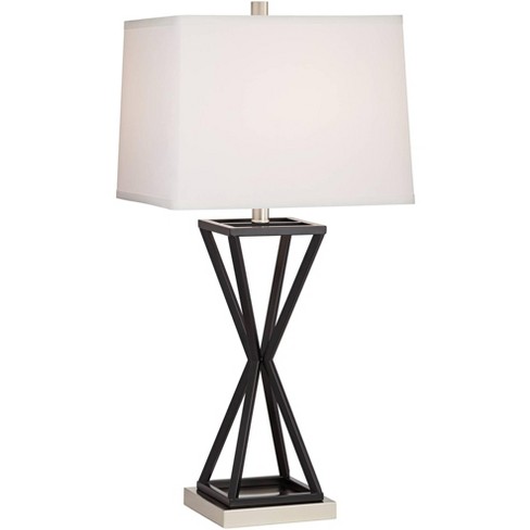 360 Lighting Modern Table Lamp 30 Tall, Oil Rubbed Bronze Table Lamp With White Shade