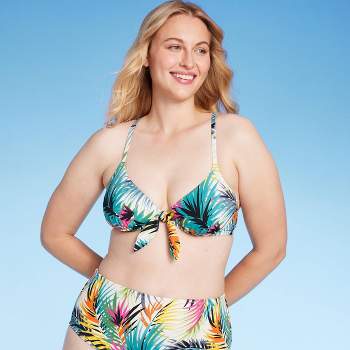 Women's Longline Cut Out Bikini Top - Shade & Shore™ Green 32C