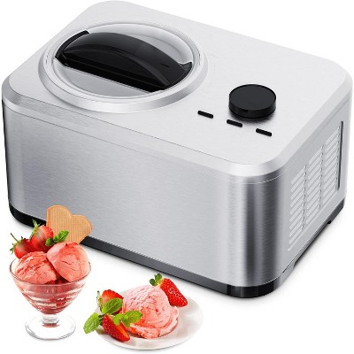 ZAFRO Ice Cream Maker 1.5qt with Compressor,Stainless Steel No Pre-freezing Electric Automatic Ice Cream Machine Keep Cool Function