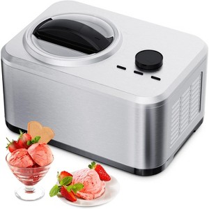 ZAFRO Ice Cream Maker 1.5qt with Compressor,Stainless Steel No Pre-freezing Electric Automatic Ice Cream Machine Keep Cool Function - 1 of 4