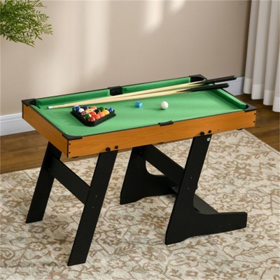 YONWAY 38" Foldable Billiards Tabletop Game, Pool Table Set, Fun for the Whole Family with Easy Folding for Storage, Balls, Chalk, Brush for Game Room