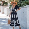 Women's Navy Printed Tassel Tie Waist Wide Leg Jumpsuit - Cupshe - 3 of 4