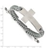 Chisel Stainless Steel Brushed and Cross Grey Nylon 7.5" to 10.5" Adjustable Bracelet - 3 of 4