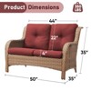 Gymojoy Outdoor PE Wicker Sofa Loveseat Sofa with Soft Cushion - 2 of 4