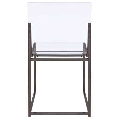 Adino Clear Acrylic and Black Nickel Side Chairs Set of 2