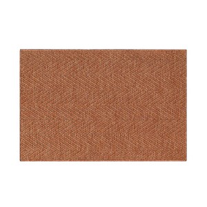 TOWN & COUNTRY BASICS Pax Herringbone Textured Solid Everwash® Washable Area Rug, Low Pile, Non-Slip, Pet & Family Friendly Rug, Rust, 2'11"x4'11" - 1 of 4