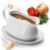 Kook Ceramic Gravy Boat and Saucer, White, 17 oz - 3 of 4