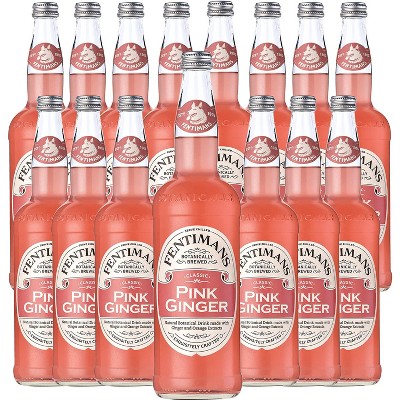Fentimans Botanically Brewed Pink Ginger Sparkling Soda, 15 Pack, 9.3 fl oz Bottles – Premium Craft Soda/Mixer for Cocktails & Refreshing Drinks