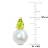 EVERLY JEWELRY | Yellow Plated Sterling Silver 4/5 CT TGW Peridot & 8.5 - 9 MM Cultured Freshwater Pearl Fashion Post Earrings - 2 of 4