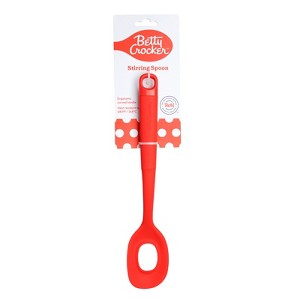 Betty Crocker Silicone 13 Inch Stirring Spoon, Red - 1 of 4