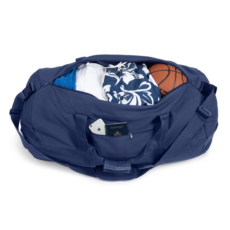Bear & Bark Extremely Large Duffle Bag - Blue 56" X 22"-Inch - 348.8L - Canvas Military and Army Cargo Style Duffel Tote for Men and Women, 2 of 4