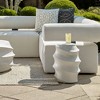 Uttermost Winded Outdoor Accent Table-White Glass Reinforced Concrete with Fluid Wavy Design - 2 of 4