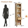 Boho Wood Storage Cabinet, 68" Tall Bathroom Storage Cabinet, Natural - 2 of 4