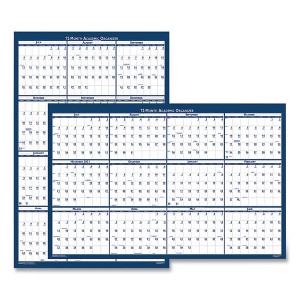 Academic Year Recycled Poster Style Reversible/Erasable Yearly Wall Calendar, 24 x 37, 12-Month (July to June): 2024 to 2025 - 1 of 3