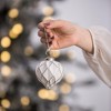Whisen D3.9X4.3"H Christmas Ball Ornaments, Glass Decorative Hanging Ball Christmas Tree Ornaments, Set of 6 - 3 of 4