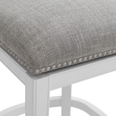 Miranda White Wood Swivel Bar Height Bar Stools - Set of 2