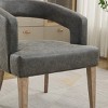 GlasFlength Accent Chairs Modern Barrel Open Back Upholstered Accent Chair with Weathered Solid Wood Legs for Dining Room Kitchen, Gray, 28"*26"*21" - 4 of 4
