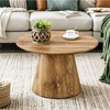 NicBex Natural Round Coffee Table with Wood Grain Top,Exquisite Wood Finish & Trumpet Base,Living Room Center Table,25.6" - 2 of 4
