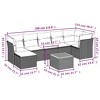 vidaXL 8 Piece Patio Sofa Set with Cushions Black Poly Rattan - 3x Middle + Table + 3x Corner - 3 of 4