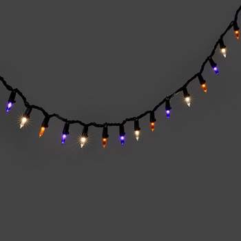 100ct LED Smooth Halloween Mini String Lights White/Purple/Orange - Hyde & EEK! Boutique™