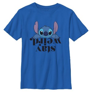 Boys Lilo & Stitch Stay Weird Alien T Shirt - 1 of 4