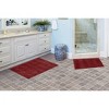 2pc Essence Nylon Washable Bathroom Rug Set Chili Red - Garland Rug: Machine Made, Non-Skid, Modern Stripe Design - 2 of 4