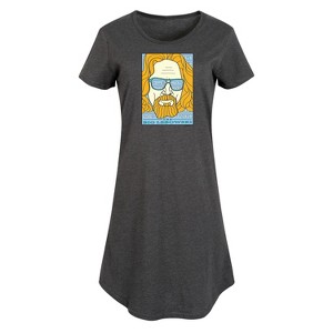 Women's - The Big Lebowski - Lebowski Rock & Roll Pop Art Graphic T-shirt Dress - 1 of 4
