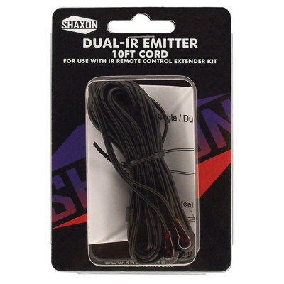 Shaxon Dual-IR Emitter With 10' Cord For Infrared Remote Control Extender Kit SHX-IR2E-B