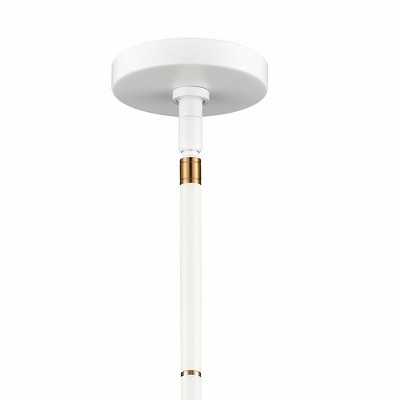 Sputnik Satin Brass and Matte White 18-Light Chandelier with Clear Glass