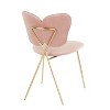 Set of 2 Madeline Contemporary and Glam Chairs Gold/Blush Pink Velvet - LumiSource - image 4 of 4