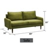 Velvet Sofa Mid-Century Modern Couch with Wooden Legs for Living Room - 2 of 4