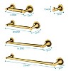 6 Piece Brass Bathroom Towel Rack Set Wall Mount - 2 of 4