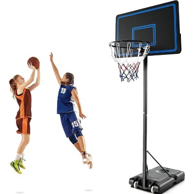 SKONYON 44" Portable Basketball Hoop with 7.5 - 10 ft. Height Adjustable for Kids/Teens/Adults