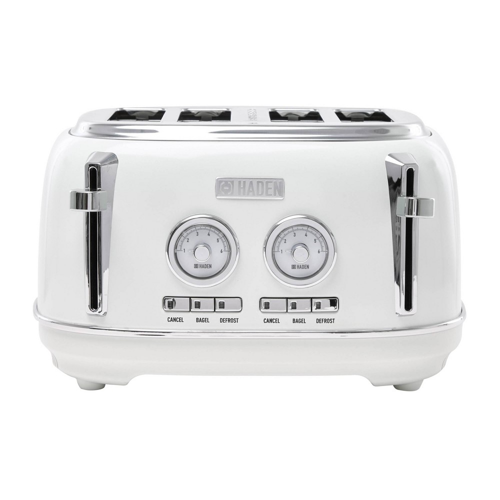 Photos - Toaster Haden Dorset 4-Slice  - Ivory and Chrome:Stainless Steel, 1500W, Spot Clean, Off-White, 1-Year Warranty 