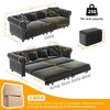 3-in-1 Sleeper Sofa Bed with Pull-Out Design,89" Velvet Convertible Sofa Bed with Movable Ottoman, King Size Sofa Bed for Living Room-Koiai - 4 of 4