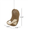 GDFStudio Berrien Indoor/Outdoor Wicker Hanging Chair with 8 Foot Chain (NO STAND) - 3 of 4